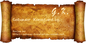 Gebauer Konstantin névjegykártya